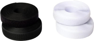

Vardhman Industrial Quality Hook & Loop Fastner Tape, White & Black, 5 mts each, total 10 mts ,25 mm (1 inch ) width Sew-on Velcro(Black, White)