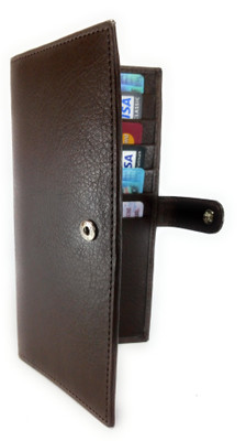 

DJ Women Brown Genuine Leather Wallet(4 Card Slots), Dark brown