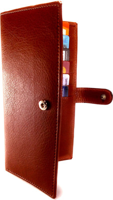 

DJ Women Brown Genuine Leather Wallet(4 Card Slots)