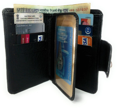 

DJ Men Black Genuine Leather Wallet(4 Card Slots)