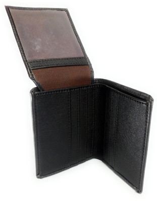 

DJ Men Brown Genuine Leather Wallet(4 Card Slots), Dark brown