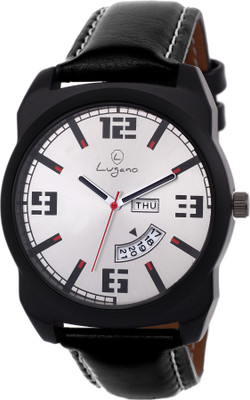 

Lugano LG 1120 Exclusive Silver Dial Day & Date Watch - For Men