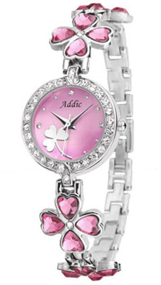 

Addic Delicate Petals Pink Stone Studded Watch - For Women
