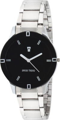 

Swiss Trend ST2278 Rustic Black Dial Stainless Steel Watch - For Girls