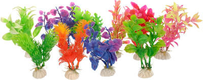 

Liger India Aquarium/ Fish Tank Decorative Artificial Plant, Pack of 10, Laterite Planted Substrate(Multicolor)