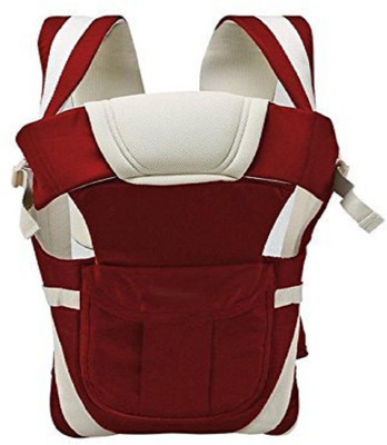 

RIMJHIM TOYS Adjustable Hands-Free 4-In-1 Baby Carrier Bag without waist belt. Baby Cuddler(CHERRY RED, Front Carry facing in)