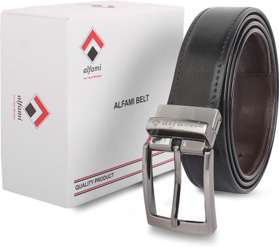

Alfami Men Formal, Party, Casual Black, Brown Texas Leatherite Reversible Belt, Smooth black/brown