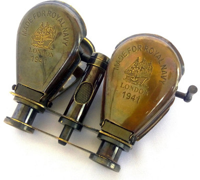

Kartique Classic Marine Spy Glass Antique Royal Navy London Brass Binocular Collectibles Gift Binoculars(10, Brown)