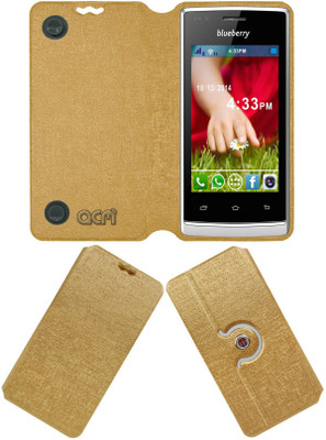 ACM Flip Cover for Blueberry S5.5(Gold, Cases with Holder, Pack of: 1)