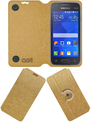 ACM Flip Cover for Samsung Galaxy S Duos 3 Sm-G313hu(Gold, Cases with Holder, Pack of: 1)