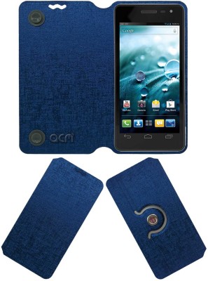 ACM Flip Cover for Spice Mi-495 Stellar Virtuoso(Blue, Cases with Holder, Pack of: 1)