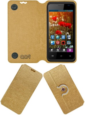 ACM Flip Cover for Swipe Konnect Neo(Gold, Cases with Holder, Pack of: 1)