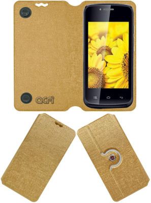 ACM Flip Cover for Iball Andi 3.5v Genius 2(Gold, Cases with Holder, Pack of: 1)