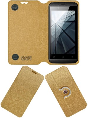 ACM Flip Cover for Micromax Bolt S300(Gold, Cases with Holder, Pack of: 1)