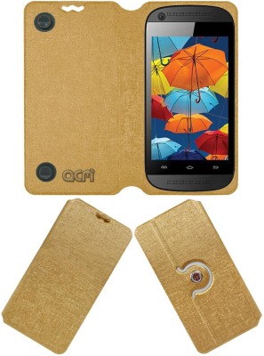ACM Flip Cover for Intex Aqua X(Gold, Cases with Holder, Pack of: 1)