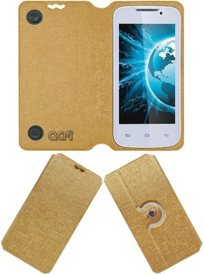 ACM Flip Cover for Lava Iris 402 3g(Gold, Cases with Holder, Pack of: 1)