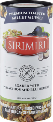 

SIRIMIRI Premium Toasted Millet Muesli-Pistachios & Blueberries 500g(500 g, Can)