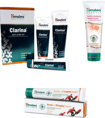 

Himalaya Clarina Anti Acne Kit, Gentle Exfoliating Apricot Scrub, Pimple Cream(Set of 3)