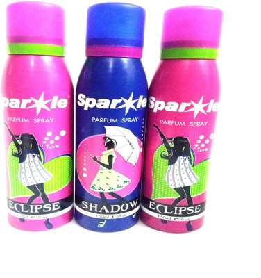 

Sparkle ECLIPSE AND SHADOW Perfume Body Spray - For Women(450 ml, Pack of 3)