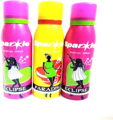 

Sparkle ECLIPSE AND PARADISE Perfume Body Spray - For Women(450 ml, Pack of 3)