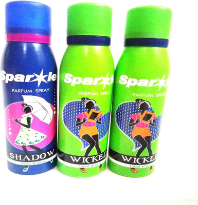 

Sparkle SHADOW AND WICKED Deodorant Spray - For Women(450 ml, Pack of 3)