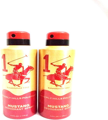 

Beverly Hills Polo Club MUSTANG Deodorant Spray - For Men(350 ml, Pack of 2)