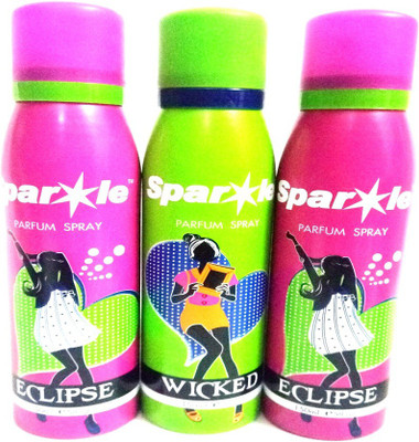 

Sparkle ECLIPSE AND WICKED Perfume Body Spray - For Women(450 ml, Pack of 3)