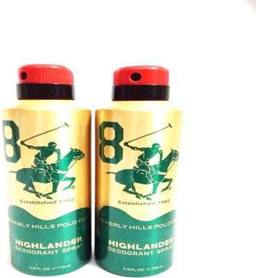 

Beverly Hills Polo Club HIGHLANDER Deodorant Spray - For Men(350 ml, Pack of 2)