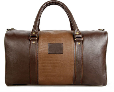 

Shrih 18 inch/46 cm (Expandable) Brown Leatherette Duffle Travel Bag Travel Duffel Bag(Brown)