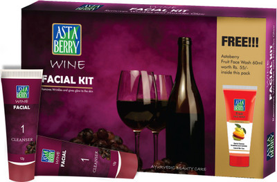 

Astaberry Wine Facial Mini Kit + Free get skin fruit face wash worth Rs 55/- 55 g
