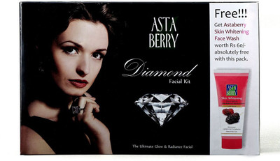 

Astaberry Diamond Facial Mini Kit-Free get skin whitening face wash worth Rs 60/- 72 g