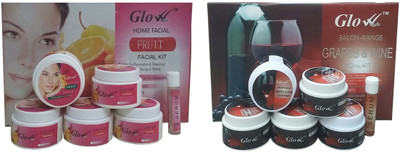 

Glow Right FRUIT FACIAL KIT 300g With GRAPES & WINE FACIAL KIT 300g) 600 g(Set of 6)