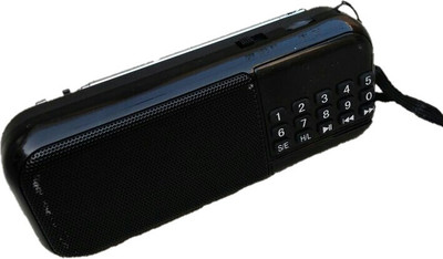 

CRETO latest best quality sound fm radio supports memory card headphone out FM Radio(Black)
