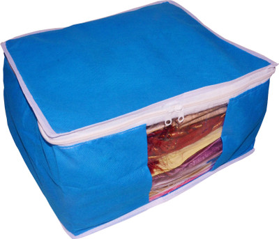

Funkroo High Quality Pack of 1 Non Woven 10inch Designer Height Saree Cover Gift Organizer bag vanity pouch Keep saree/Suit/Travelling Pouch(Blue)