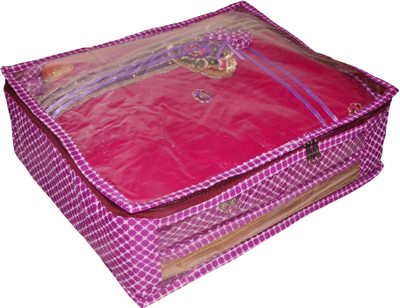 

Funkroo High Quality Pack of 1 Polka dot 6 inch Designer Height Saree Cover Gift Organizer bag vanity pouch Keep saree/Suit/Travelling Pouch(Pink)