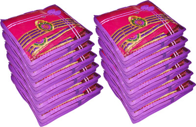 

Funkroo High Quality Pack of 12 Non woven 2 inch Height Saree Cover Gift Organizer bag vanity pouch Keep saree/Suit/Travelling Pouch(Purple)