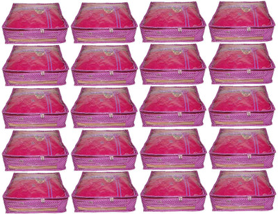 

Funkroo High Quality Pack of 20 Polka dot 6 inch Designer Height Saree Cover Gift Organizer bag vanity pouch Keep saree/Suit/Travelling Pouch(Pink)