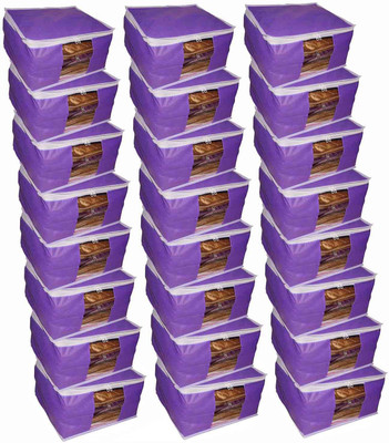 

Funkroo High Quality Pack of 24 Non Woven 10inch Designer Height Saree Cover Gift Organizer bag vanity pouch Keep saree/Suit/Travelling Pouch(Purple)