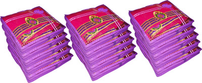 

Funkroo High Quality Pack of 15 Non woven 2 inch Height Saree Cover Gift Organizer bag vanity pouch Keep saree/Suit/Travelling Pouch(Purple)