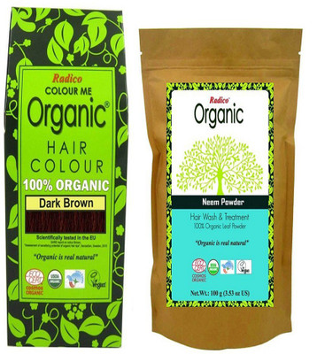 

Radico 100% Organic Dark Brown & 100% Organic Neem Powder Hair Color(Dark Brown)