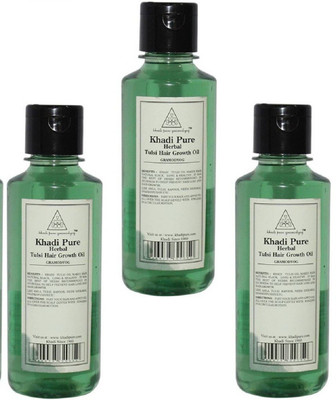 

KHADI PURE GRAMODYOG HERBAL TULSI HAIR GROWTH OIL-PACK OF 3 Hair Oil(630 ml)