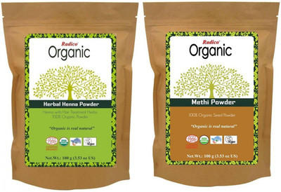 

Radico 100% Organic Herbal Henna With Organic Methi ( Combo Pack )(200 g)