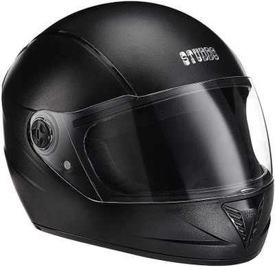 STUDDS PROFESSIONALM/V(BLACKWITHBLACKSTRIP) Motorbike Helmet(Black)