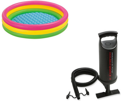 

ODDEVEN Inflatable 3 Feet Baby Swimming Pool With Air-Pump Inflatable Pool Accessory(Multicolor)