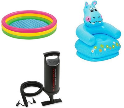 

ODDEVEN Inflatable 2 Feet With Blue Chair With Air-Pump Inflatable Pool Accessory(Multicolor)