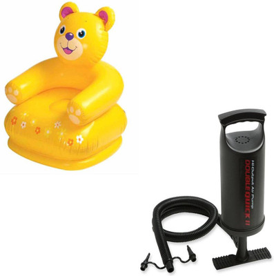 

ODDEVEN Inflatable Happy Animal Chair With-Air-Pump Inflatable Sofa/ Chair(Multicolor)