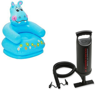 

ODDEVEN Hippo Chair Inflatable Happy Animal Chair With-Air _Pump Inflatable Sofa/ Chair(Multicolor)