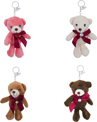 

Shubheksha Combo of 4 Cute Teddy Bear with Vacuum Cup Multicolor Key Chain