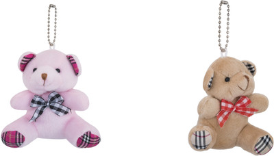 

Shubheksha Combo of 2 Cute Teddy Bear Soft Material (Pink,Brown) Key Chain