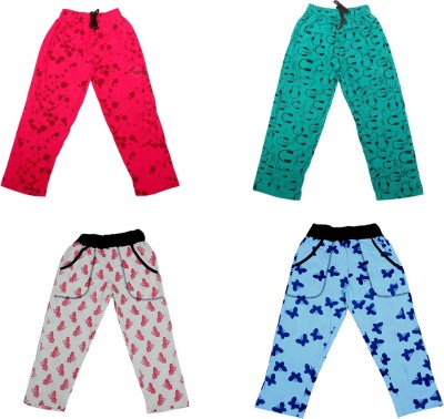 IndiWeaves Track Pant For Girls(Multicolor, Pack of 4)